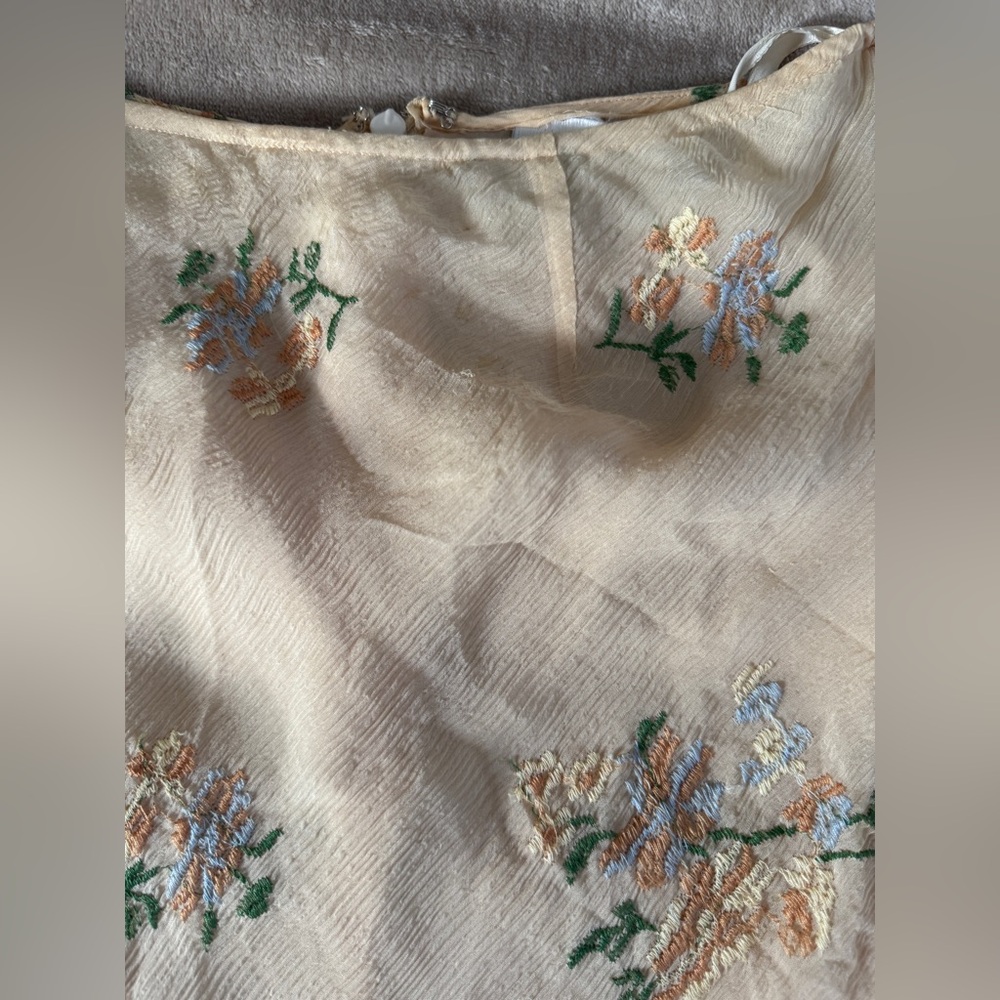 DKNY Embroidered Silk Blend Midi Skirt - Picture 4 of 9